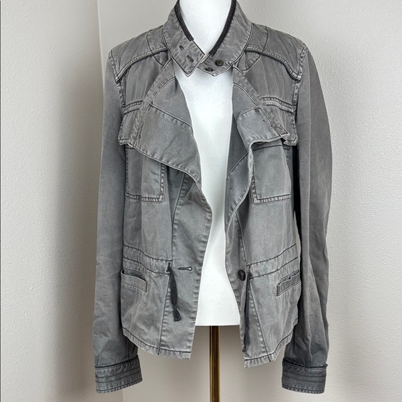 Anthropologie Hei Hei Anorak Utility Military Jacket, Gray, Size Medium - Picture 2 of 16